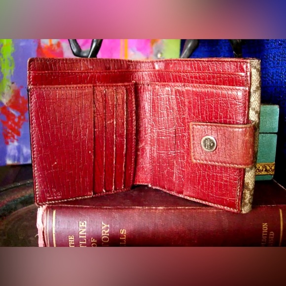 RARE Vintage GUCCI Brown GG Monogram French Wallet Coin Purse Handbag Accessory - Picture 5 of 12